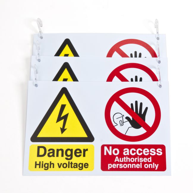EV Warning Signs for Barrier Chain, 3 Pack