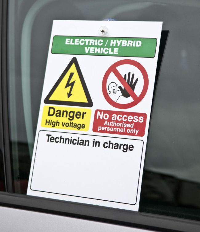 EV Warning Sign with Window Sucker