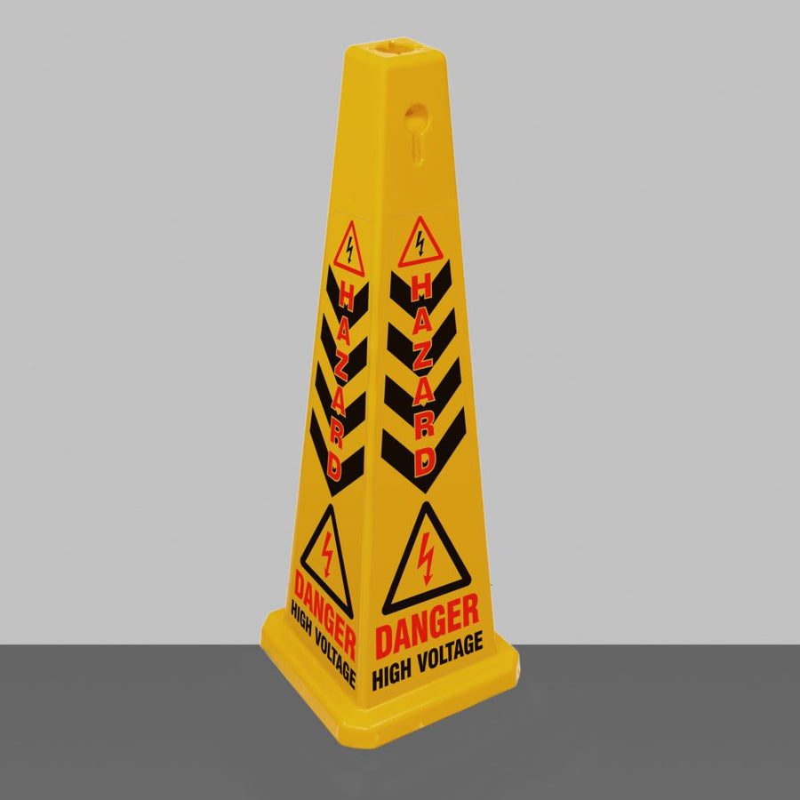 High Voltage Warning Bollard, Single