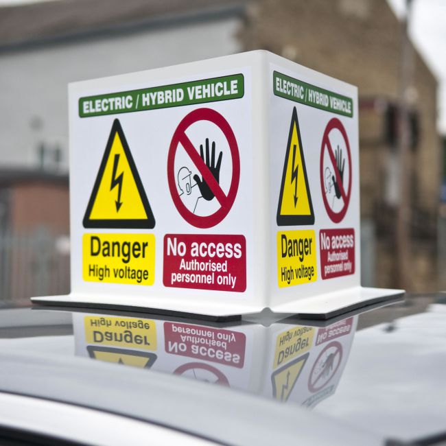 EV Roof Top Warning Sign