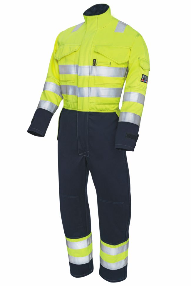 Arc Flash Coverall, Navy and Yellow, S to 4XL
