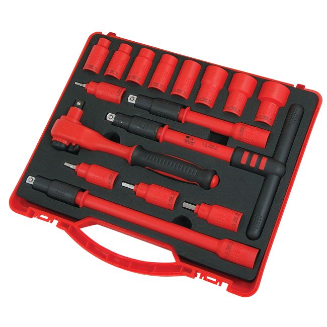 VDE Insulated Tool Kit 16 Piece, 3/8in Drive