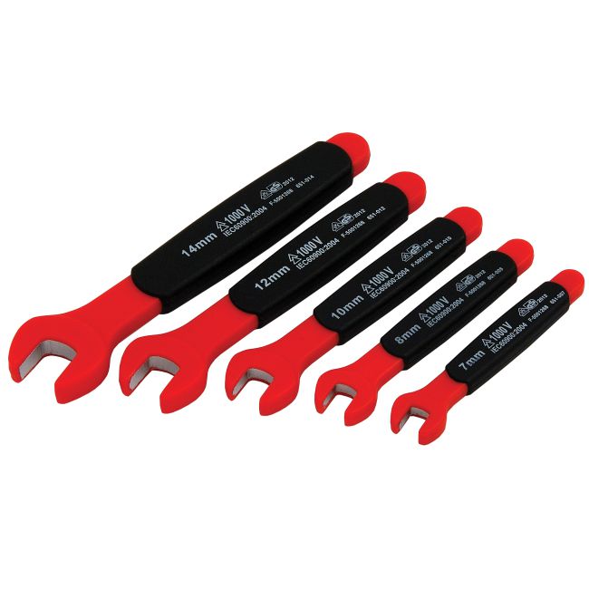 Insulated Open End Wrench Set, 5 Piece